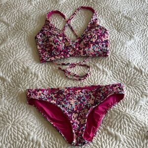 Athleta Pink Floral-Pattern Bikini